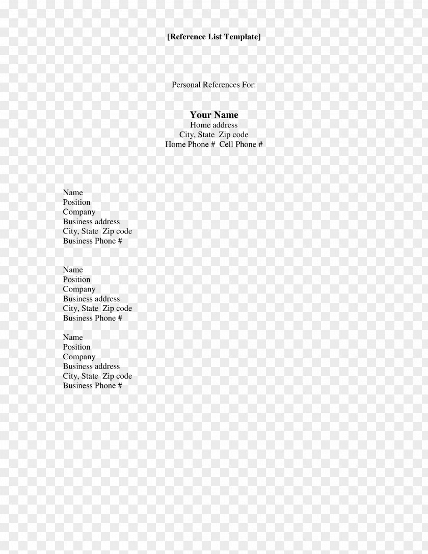 Document Template Résumé Reference Bibliografia PNG