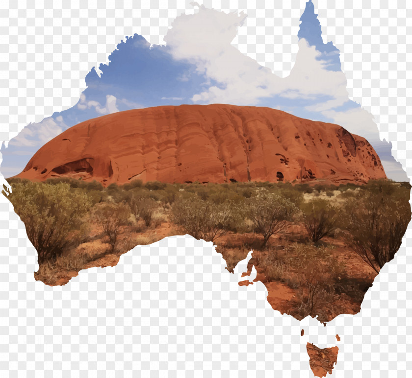 Rock Australia Silhouette Vector Map PNG