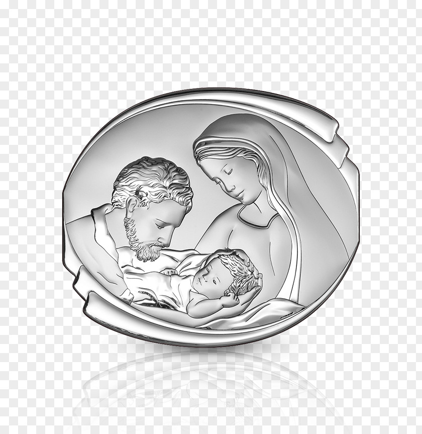 Oval Glass Drawing Of Family PNG
