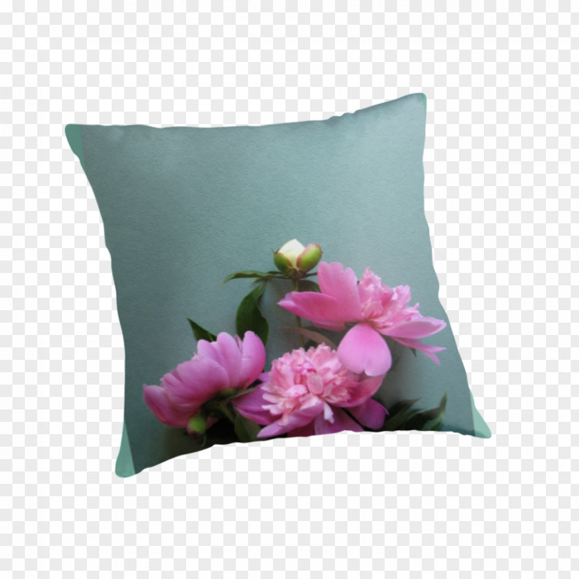 Pink Peony Cut Flowers Throw Pillows Cushion PNG