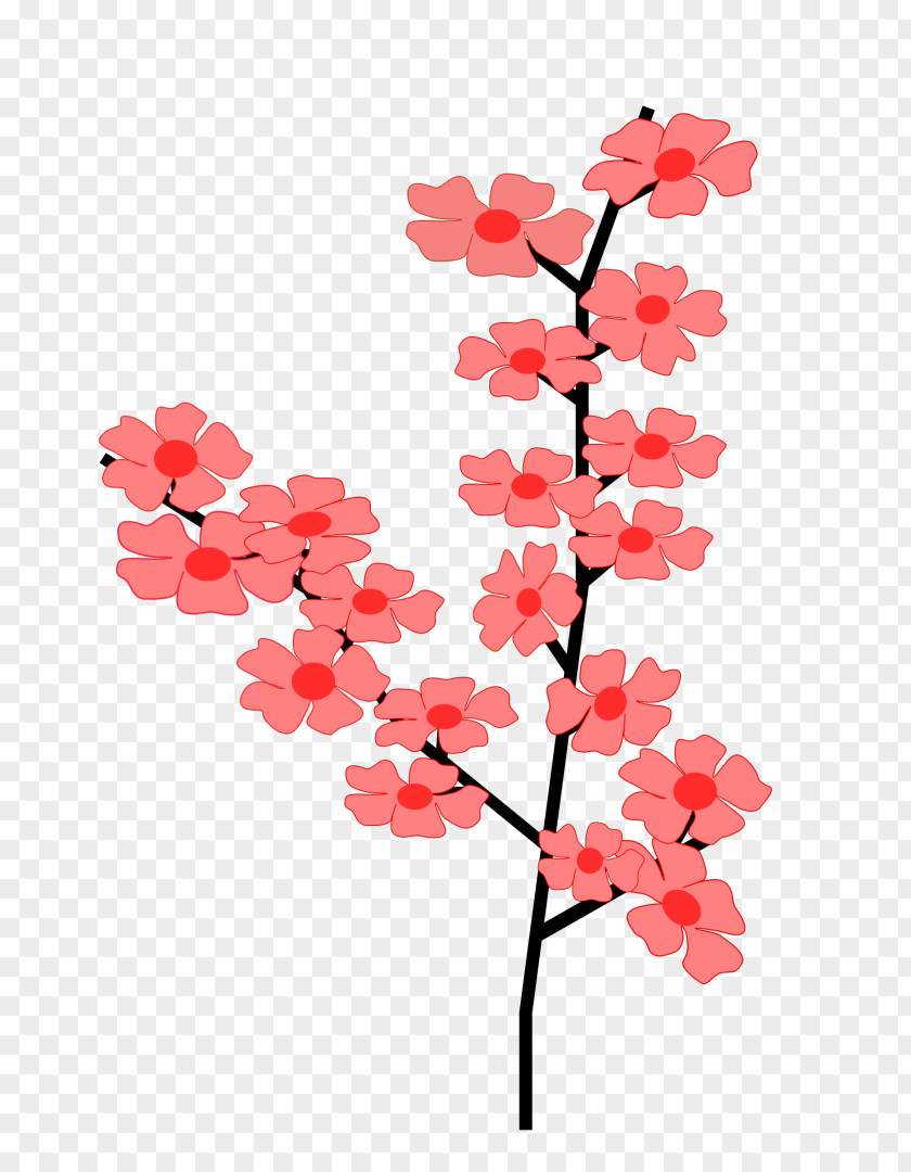 Cherry Blossom Branch Clip Art PNG