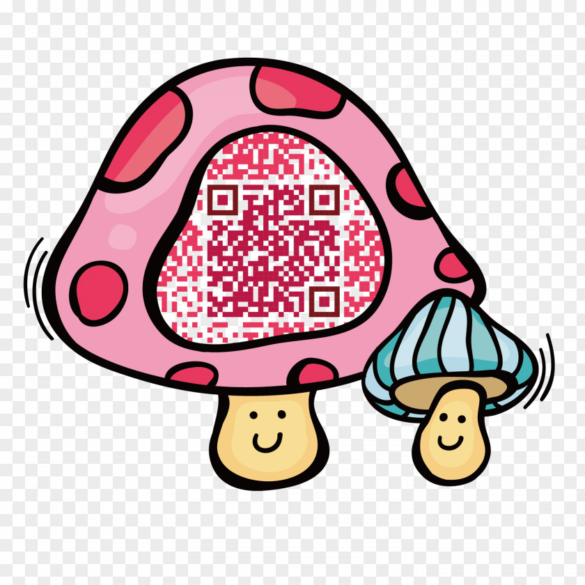 Pink Mushrooms Recognize Two-dimensional Code Tibetan Mastiff Information Euclidean Vector QR PNG