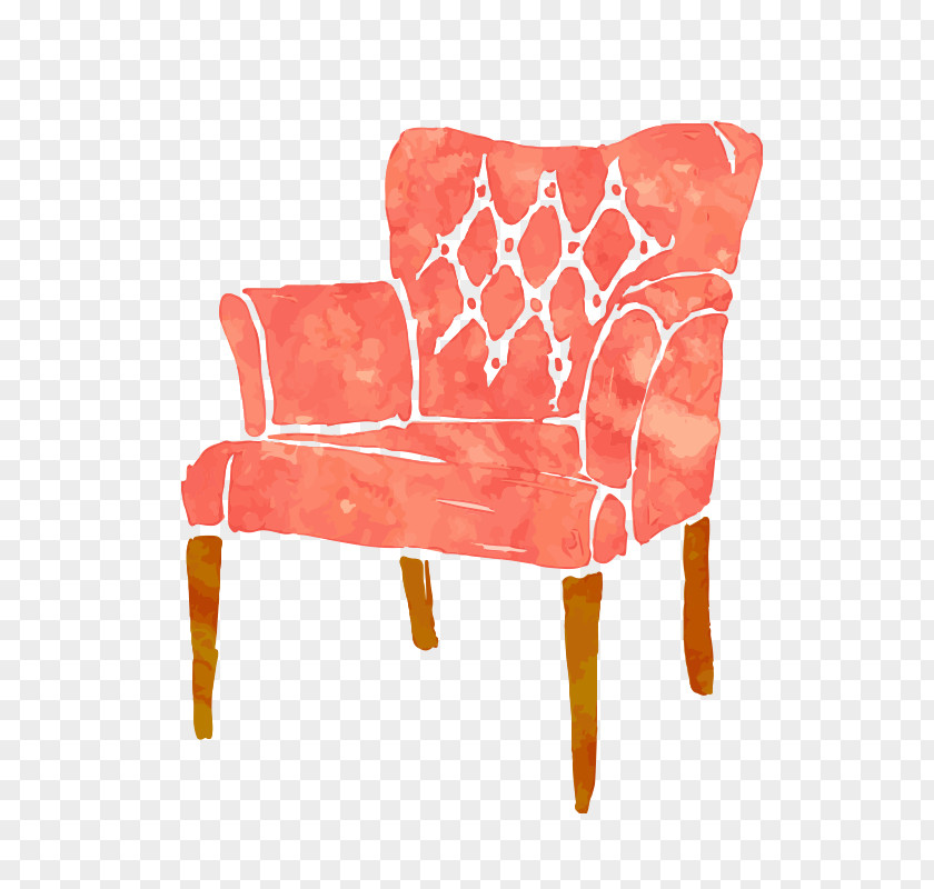 Chair Couch Watercolor Painting PNG