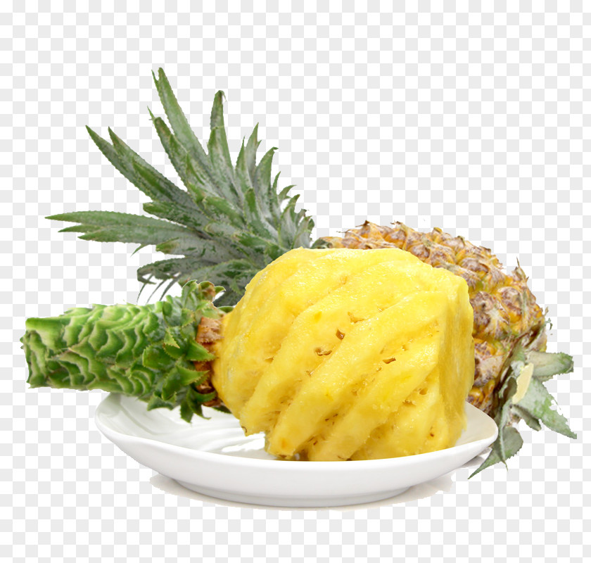 Pineapple And Plate Auglis PNG