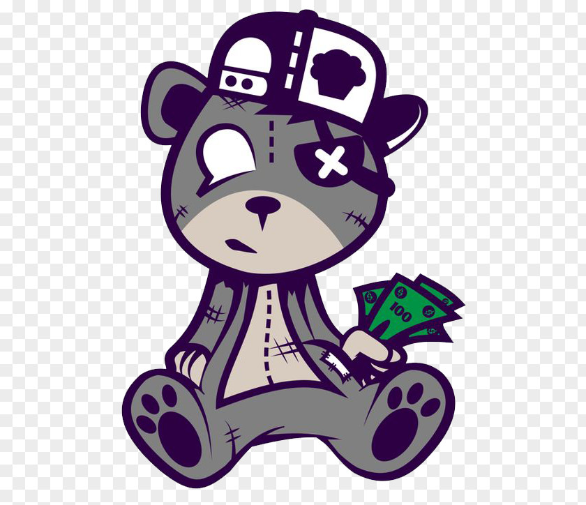 Broken Bear T-shirt Graffiti Drawing PNG