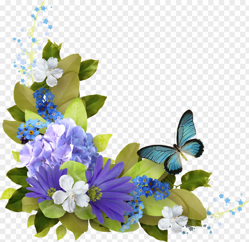 Decorative Garland Chrysanthemum Butterfly Flower PNG