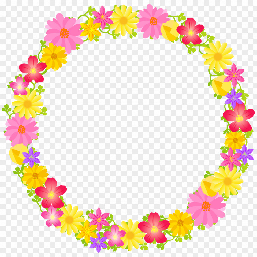 Floral Flower Circle. PNG