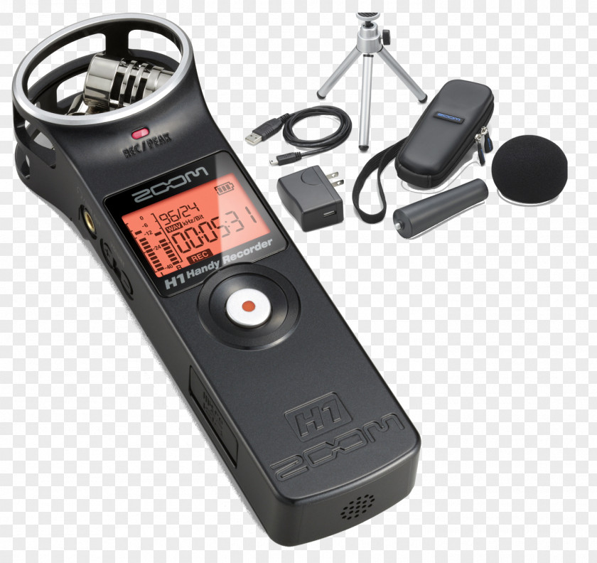 Microphone Digital Audio Zoom Corporation H4n Handy Recorder H1 PNG