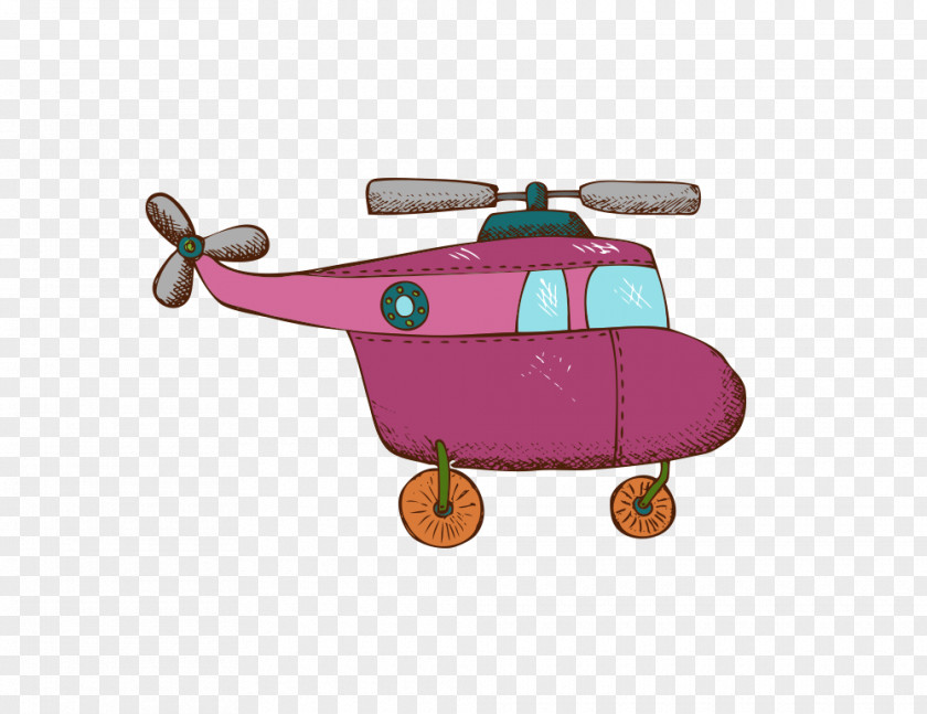 Painted Red Airplane Helicopter Aircraft PNG
