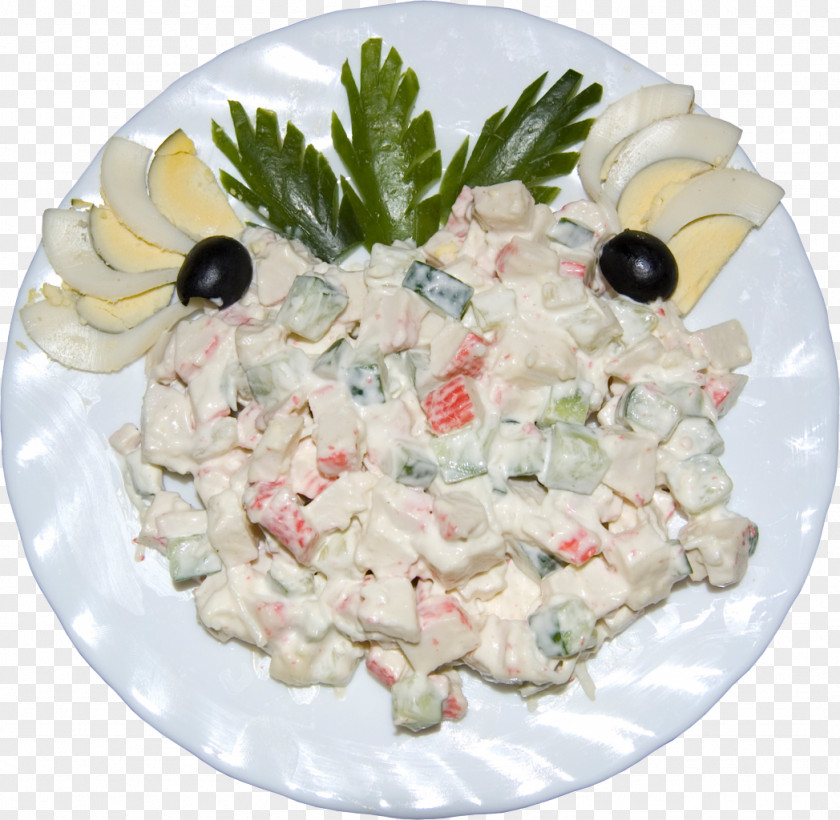 Salad Olivier Caesar Dressed Herring Dish PNG