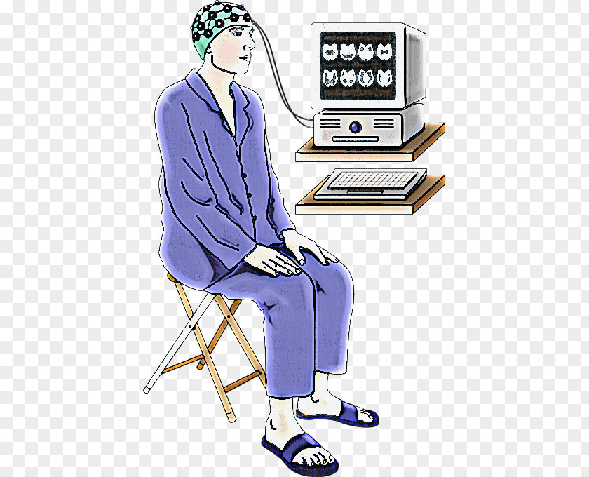 Computer Operator Cartoon Chair Sitting Communication PNG