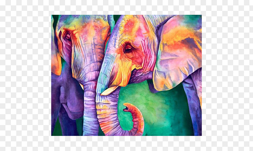 Painting Watercolor Art Elephantidae Acrylic Paint PNG