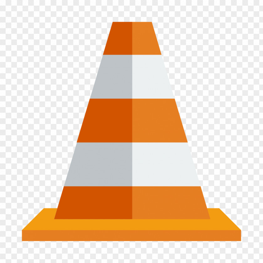 Cone Triangle Orange PNG