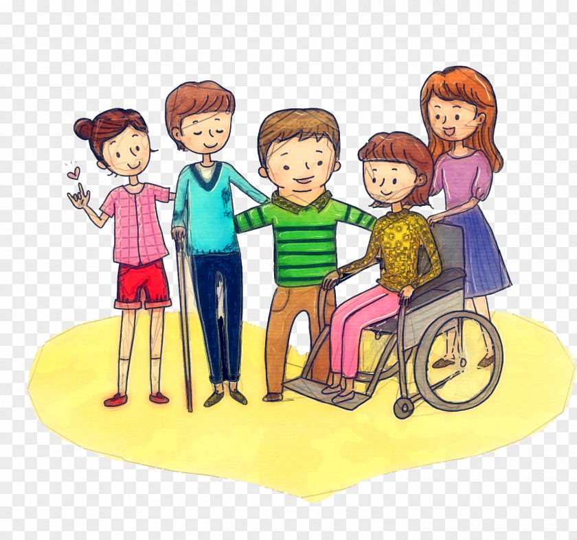 Family Play Cartoon People Sharing Friendship Fun PNG