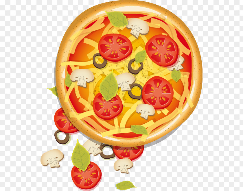Hand-painted Vegetable Pizza Circular Pattern Chef PNG