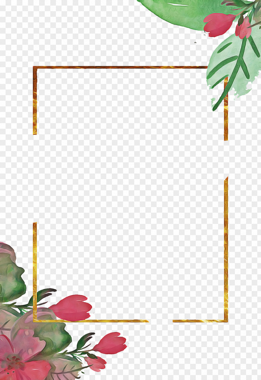 Rectangle Picture Frame Flower Background PNG