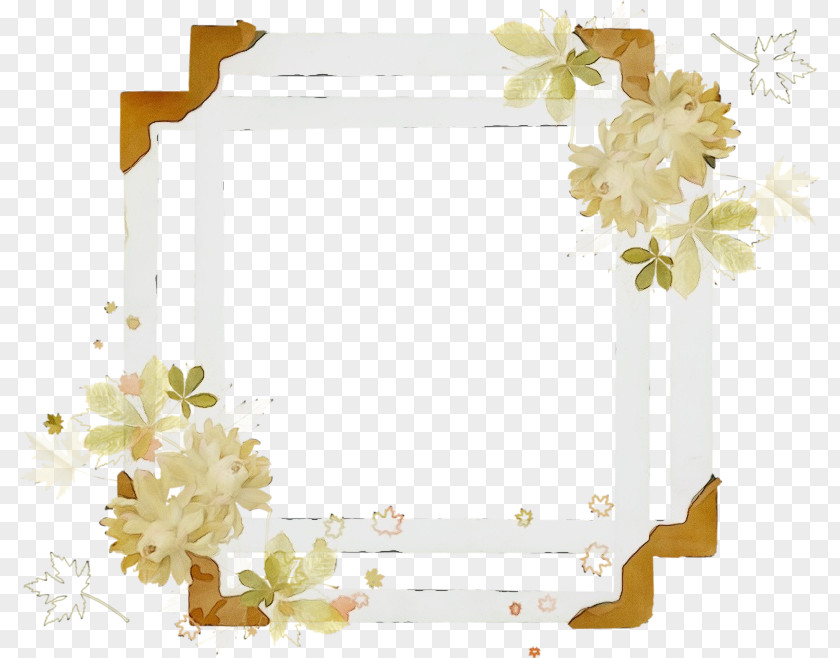 Interior Design Plant Watercolor Flowers Frame PNG