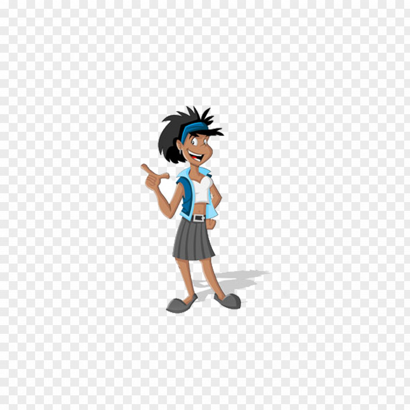 Short Hair Lady Welcome Gesture Animation Person Illustration PNG
