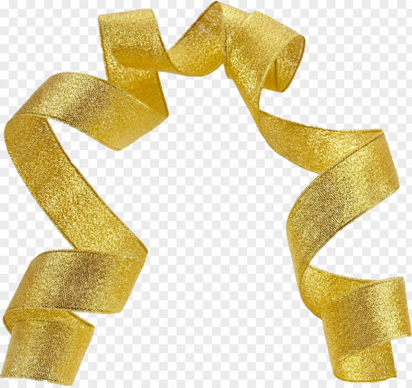 Streamers Gold Curling Stream Present Material Glitter Baptism PNG