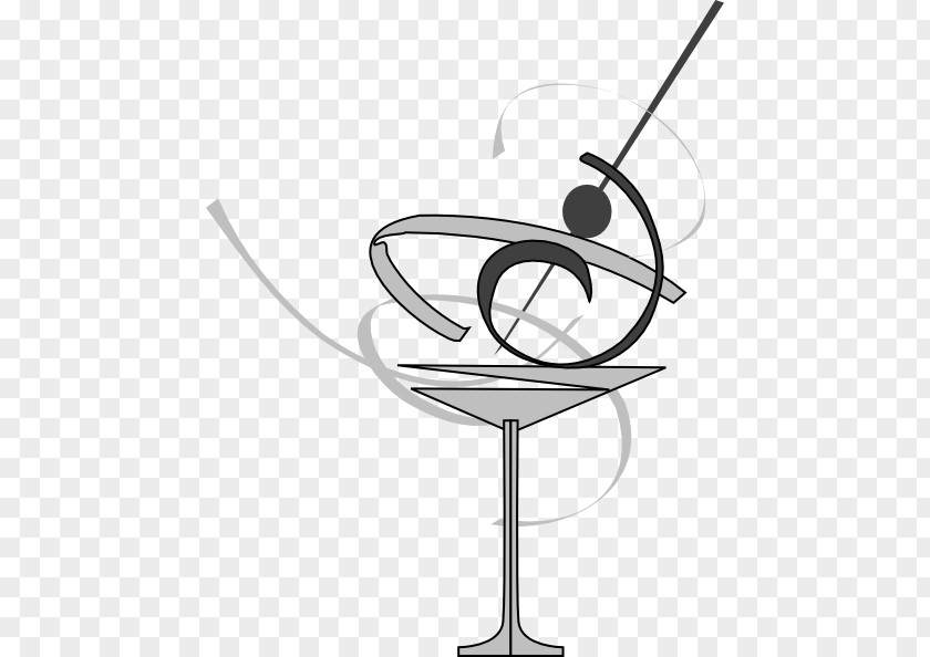 Cocktail Black And White Glass Martini Clip Art PNG