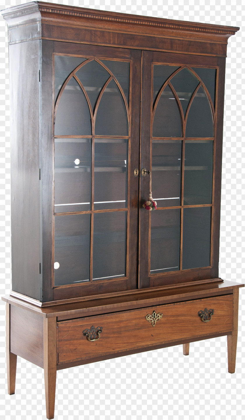 Cupboard Chiffonier Display Case Drawer Antique PNG