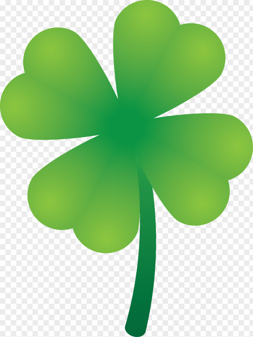 Four Leaf Clover Petal Shamrock Plant Stem PNG