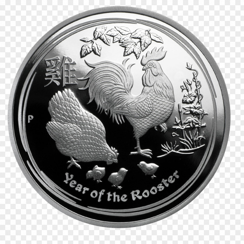 Year Of The Rooster Silver Coin Perth Mint Proof Coinage PNG
