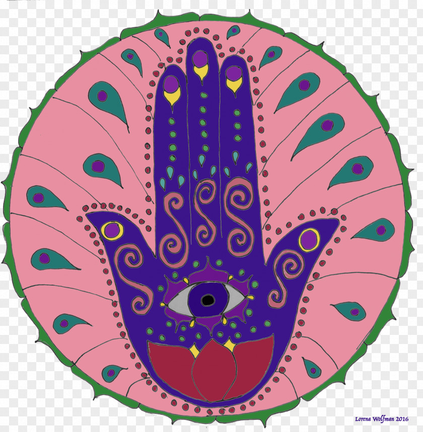 Hamsa Visual Arts Pink M Feather Pattern PNG