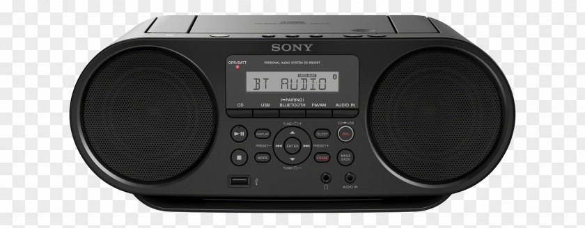 Sony Boombox Portable CD Player FM Broadcasting Compact Disc PNG