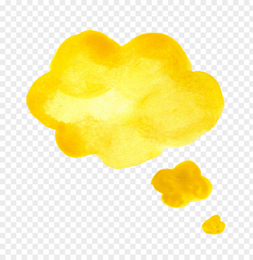Speech Bubbles Yellow Watercolor Painting Balloon PNG