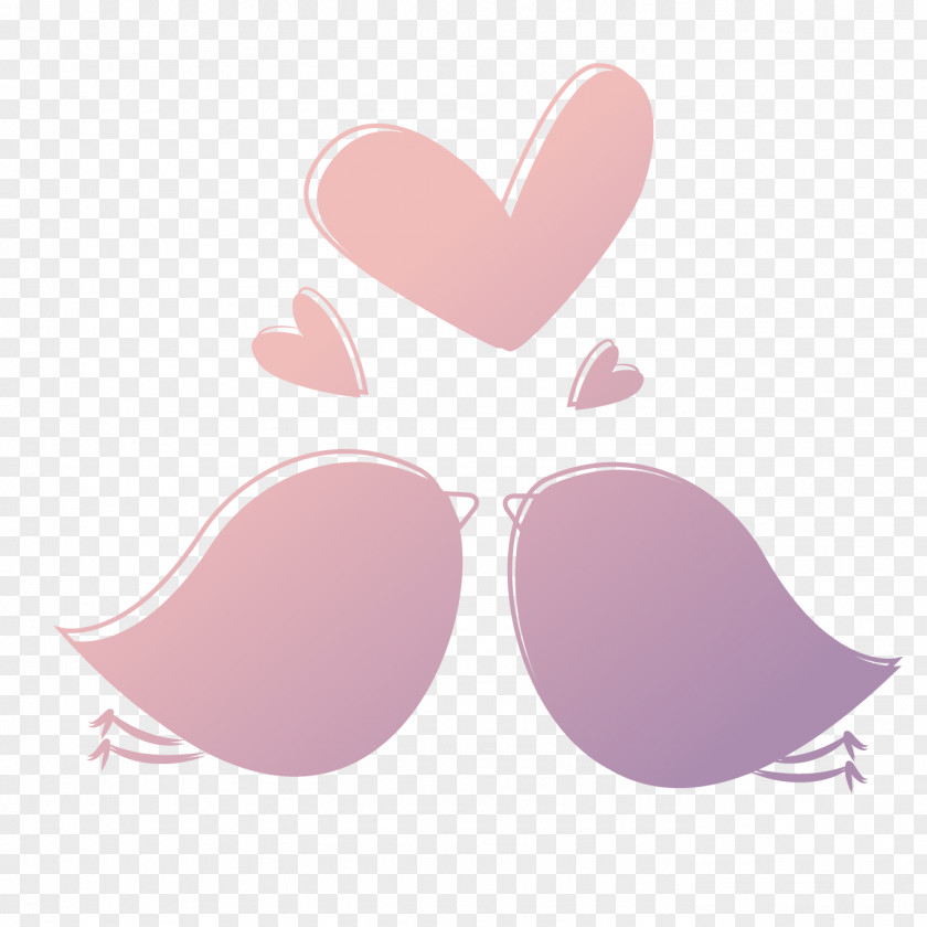 Valentine's Day Pink Cartoon Magpie Heart PNG