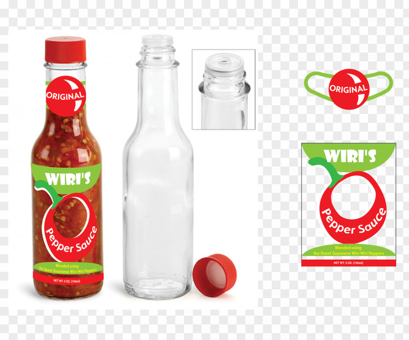 Sauce Label Glass Bottle Hot Chili Pepper PNG