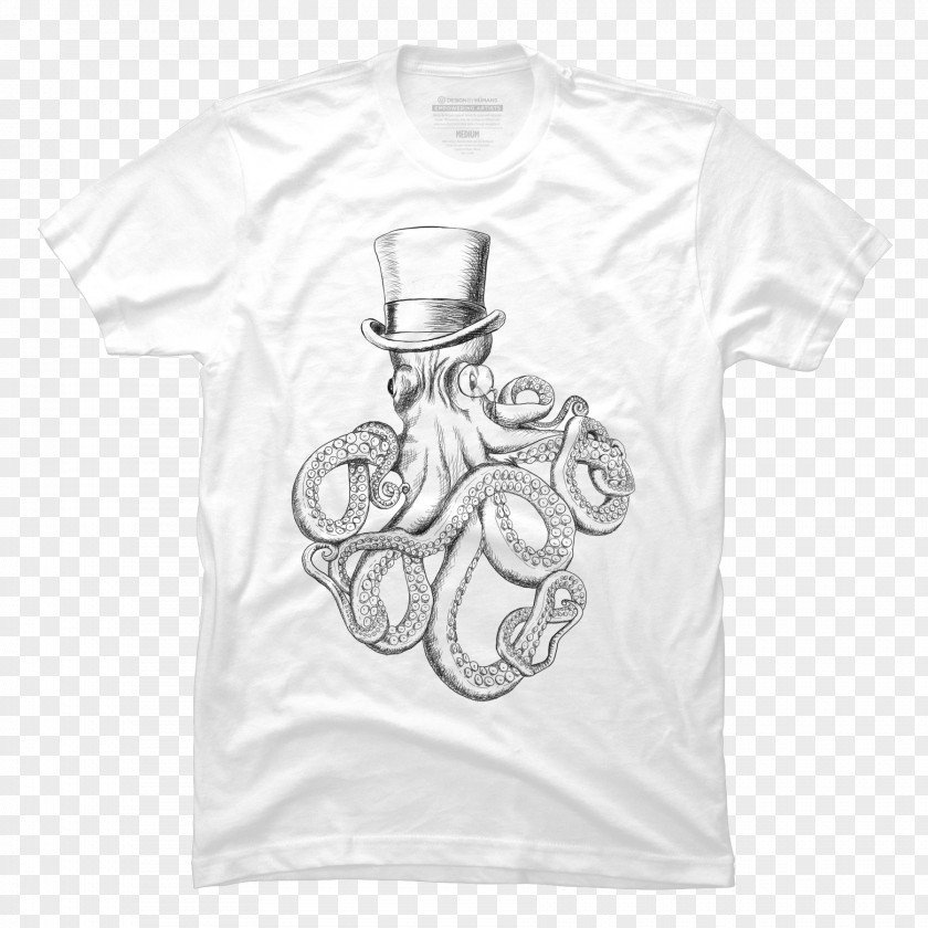 T-shirt /m/02csf Drawing Octopus Font PNG