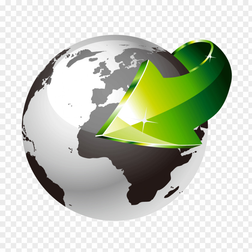 Black And White Earth Green Arrow PNG