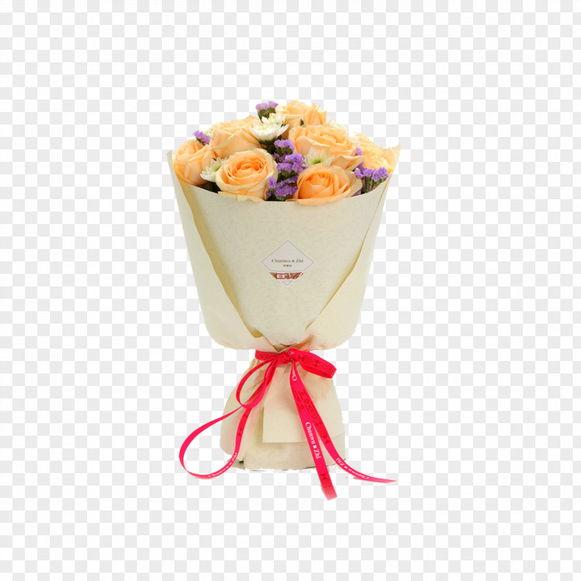 Champagne Rose Rosxe9 Flower Bouquet PNG