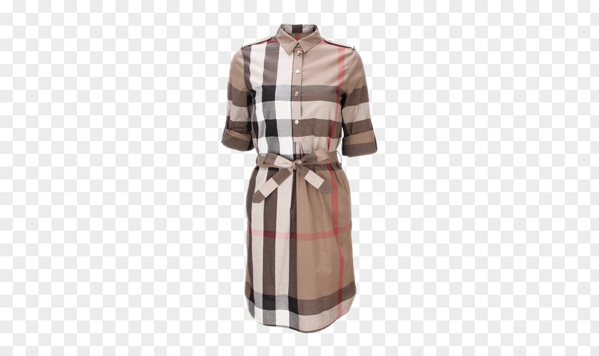 Ms. Dress Shirt Tartan Brown PNG