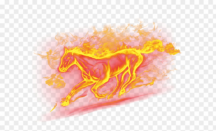 Running The Horses Horse Fire Flame PNG