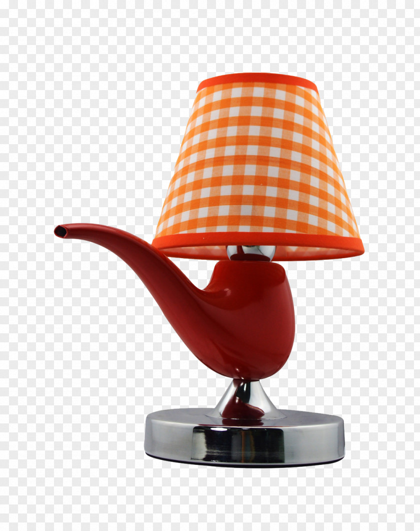 Orange Checkered Lamp Pipe Lampe De Bureau PNG