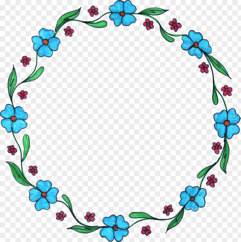 Circle Frame Flower Clip Art PNG