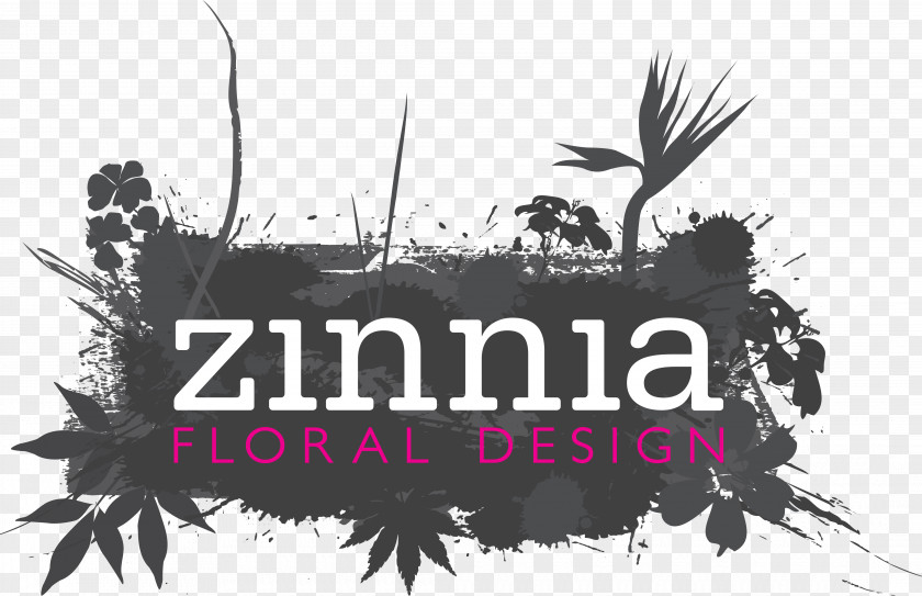 Design Zinnia Floral Logo Floristry PNG