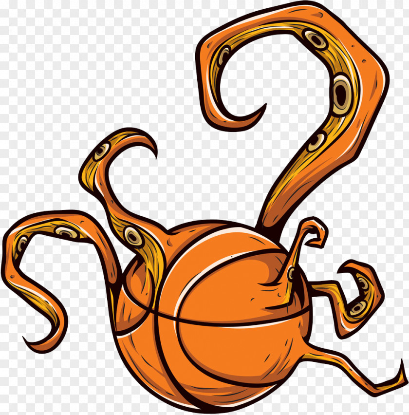Basketball Monster Octopus Bumper Sticker Wall Decal PNG