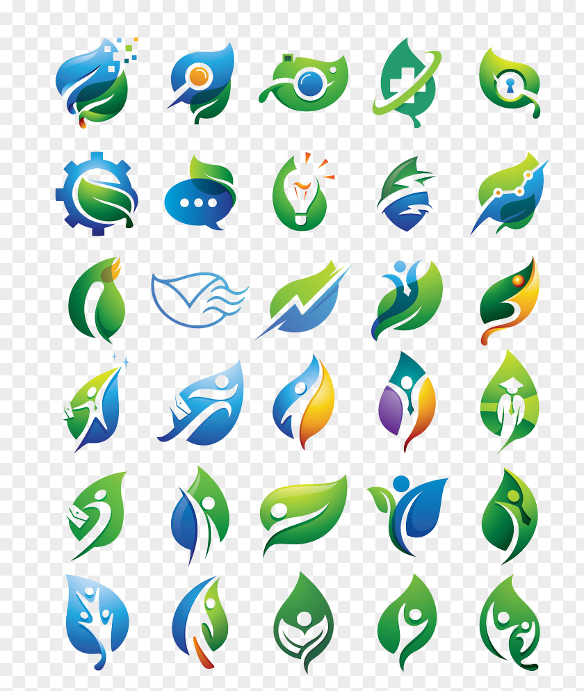 Leaf Shape Logo Collection Creativity PNG
