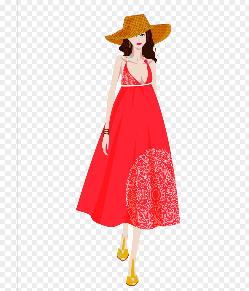 Red Woman Clothing Designer Fashion PNG