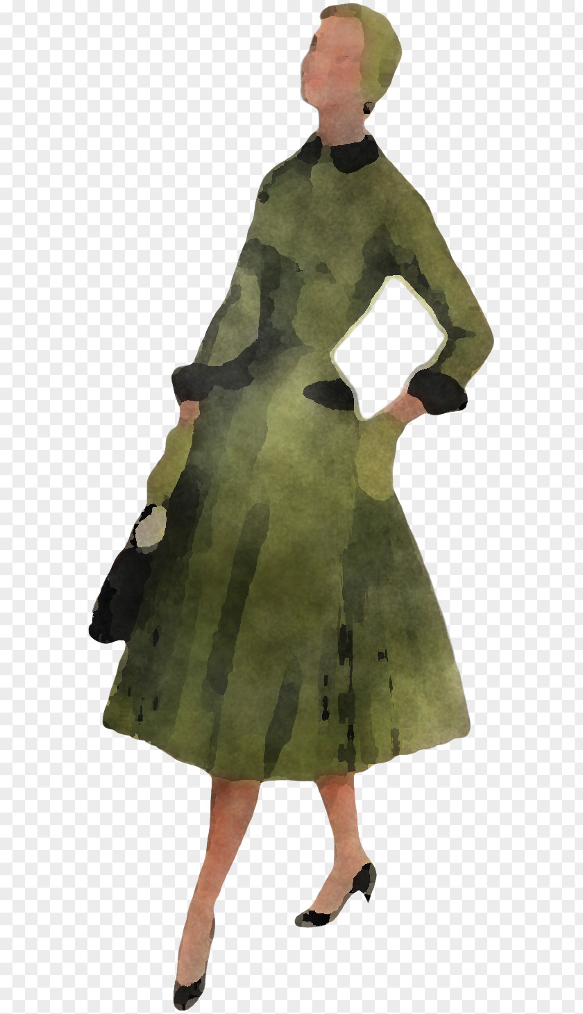 Clothing Green Dress Outerwear Camouflage PNG
