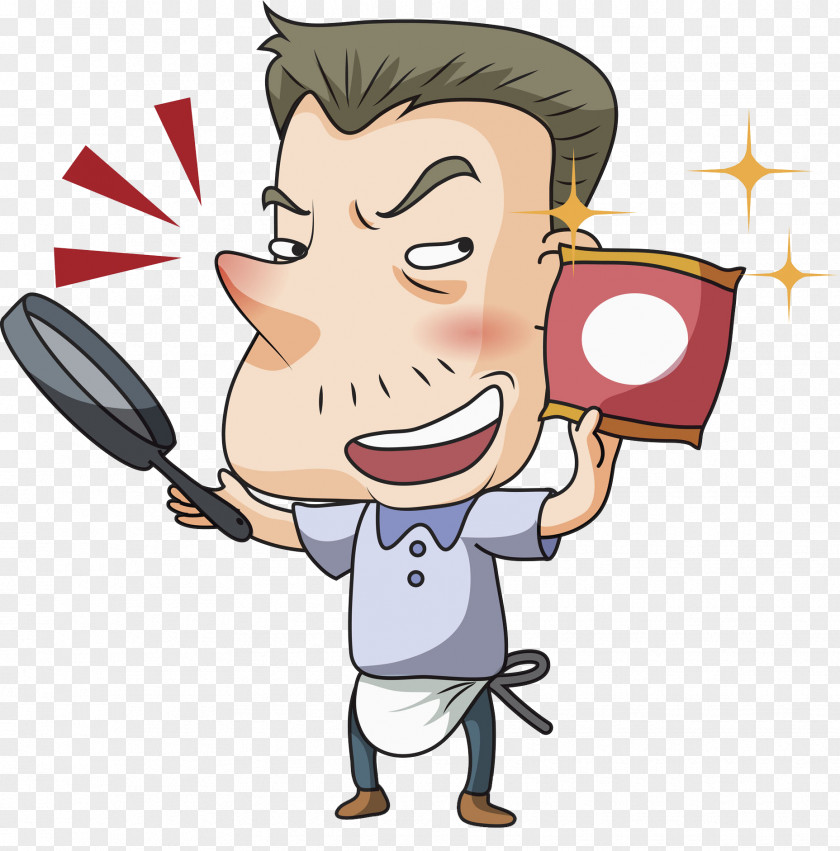 Cook Man Cooking Wok Clip Art PNG
