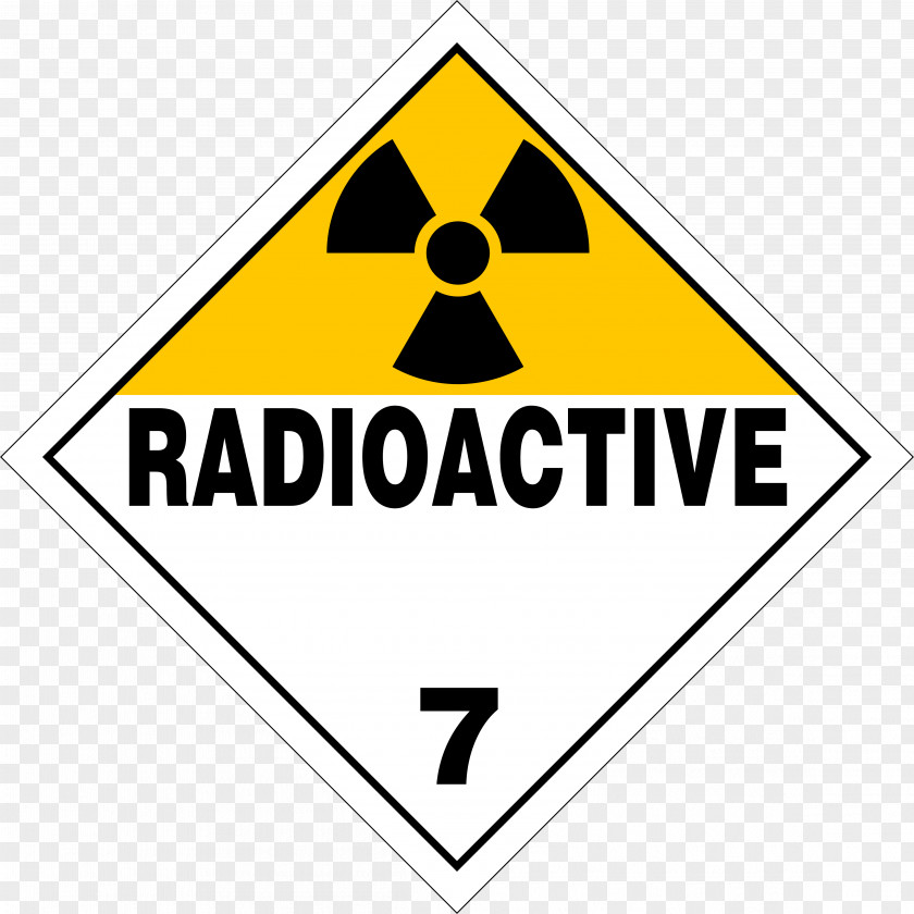 HAZMAT Class 7 Radioactive Substances Placard Dangerous Goods Transport Material PNG