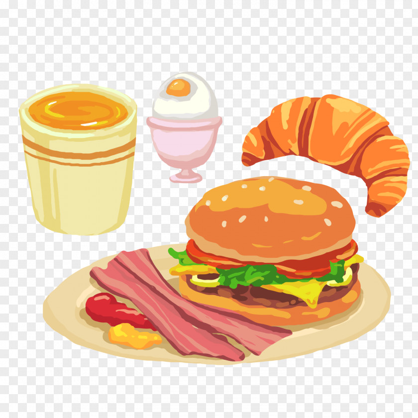 Western Breakfast Hamburger PNG