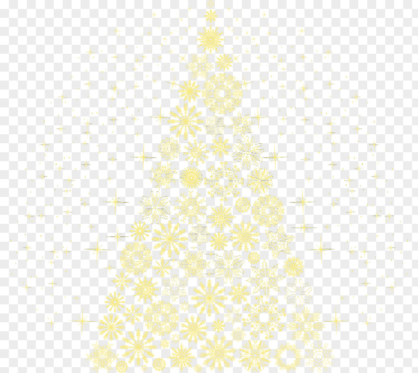 Yellow Star Christmas Tree White Symmetry Pattern PNG