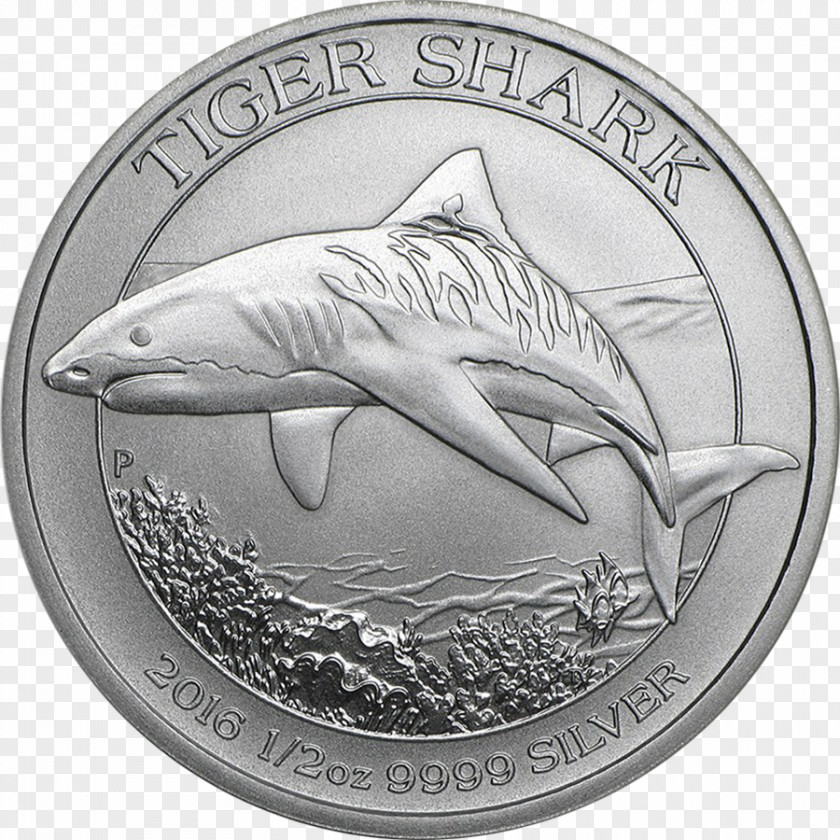 Silver Coin Perth Mint Tiger Shark PNG