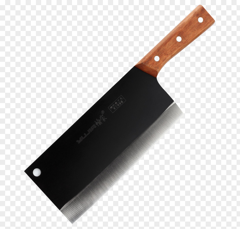 Wood Handle Machete Utility Knife Kitchen Blade PNG